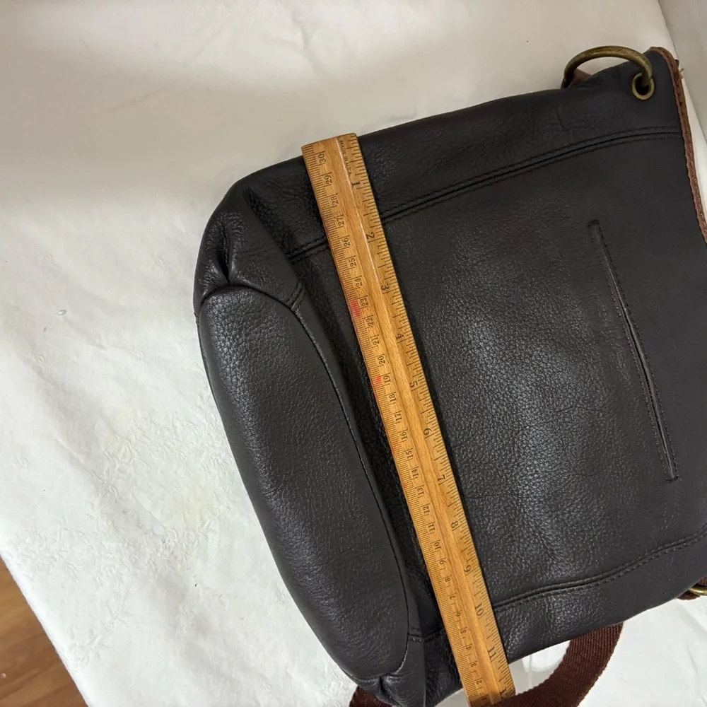 The Sak Dark Brown Leather Messenger Bag